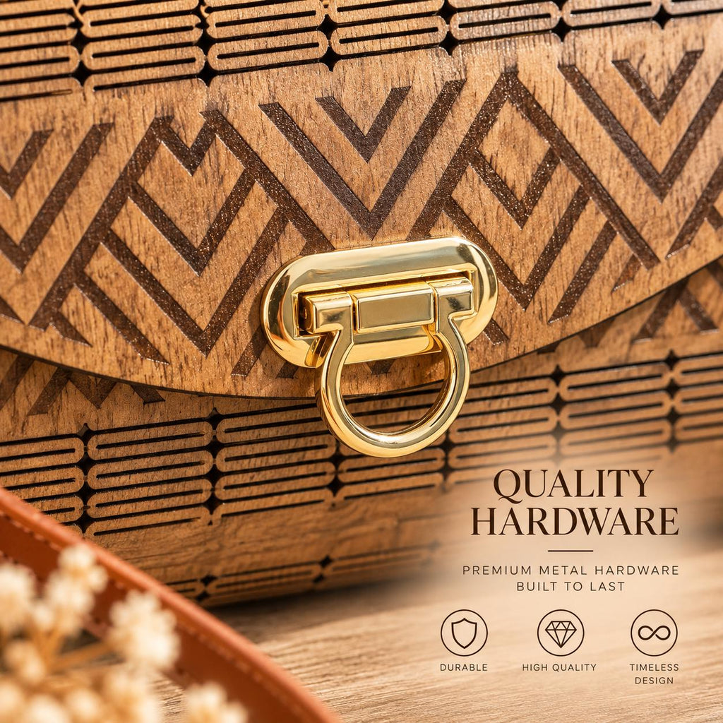 Chevron Wooden Handbag
