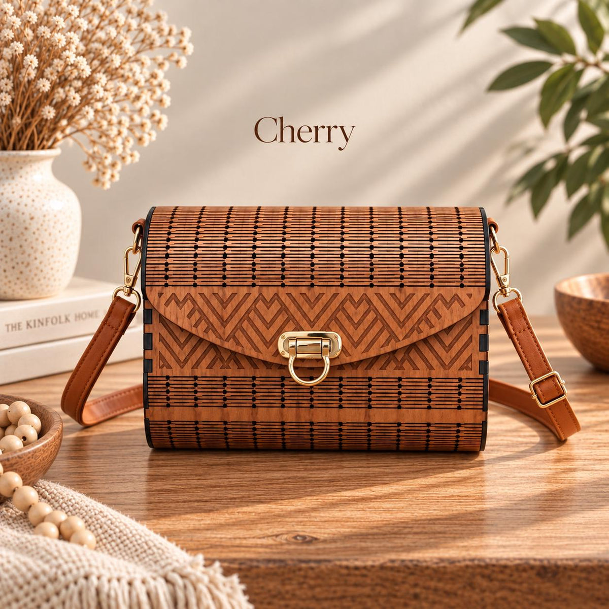 Chevron Wooden Handbag