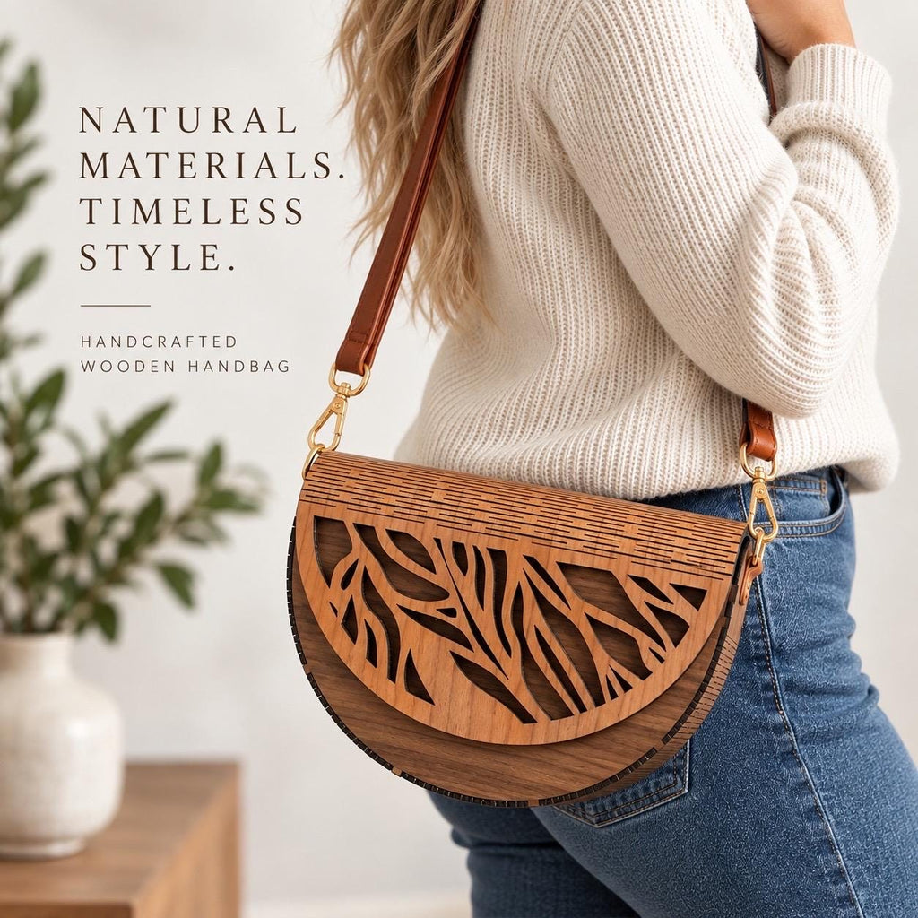 Leaf Wooden Handbag