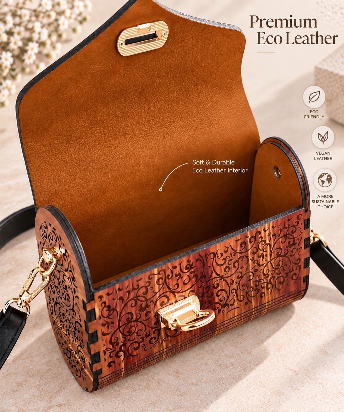 Formal Boho Wooden Handbag
