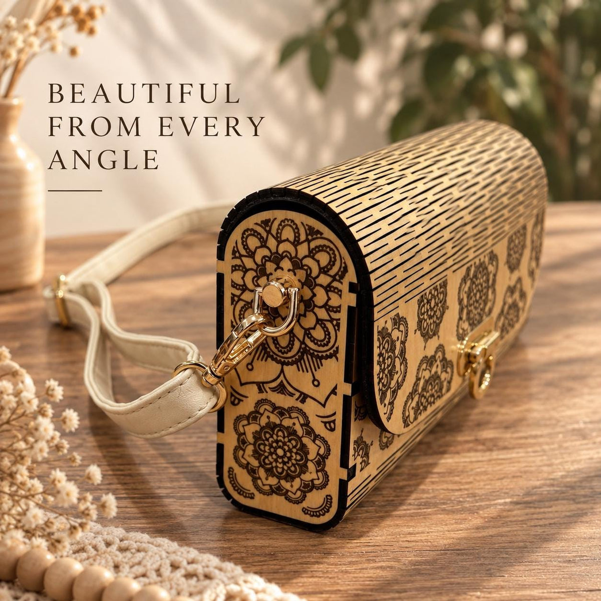 Western Boho Wooden Handbag