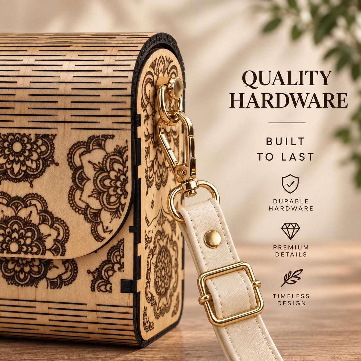Western Boho Wooden Handbag