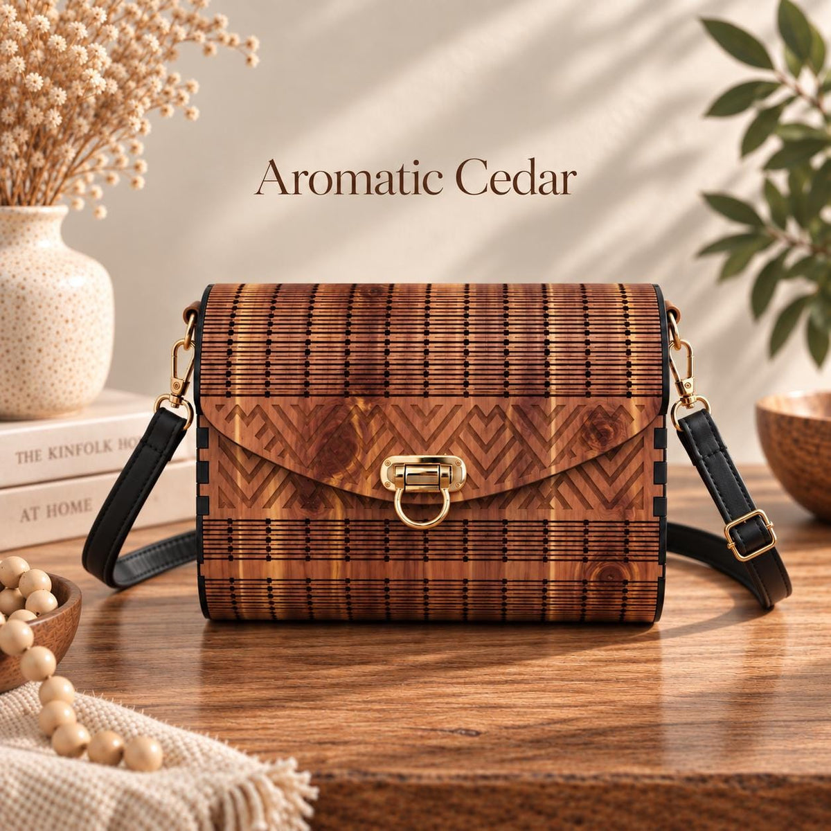 Chevron Wooden Handbag