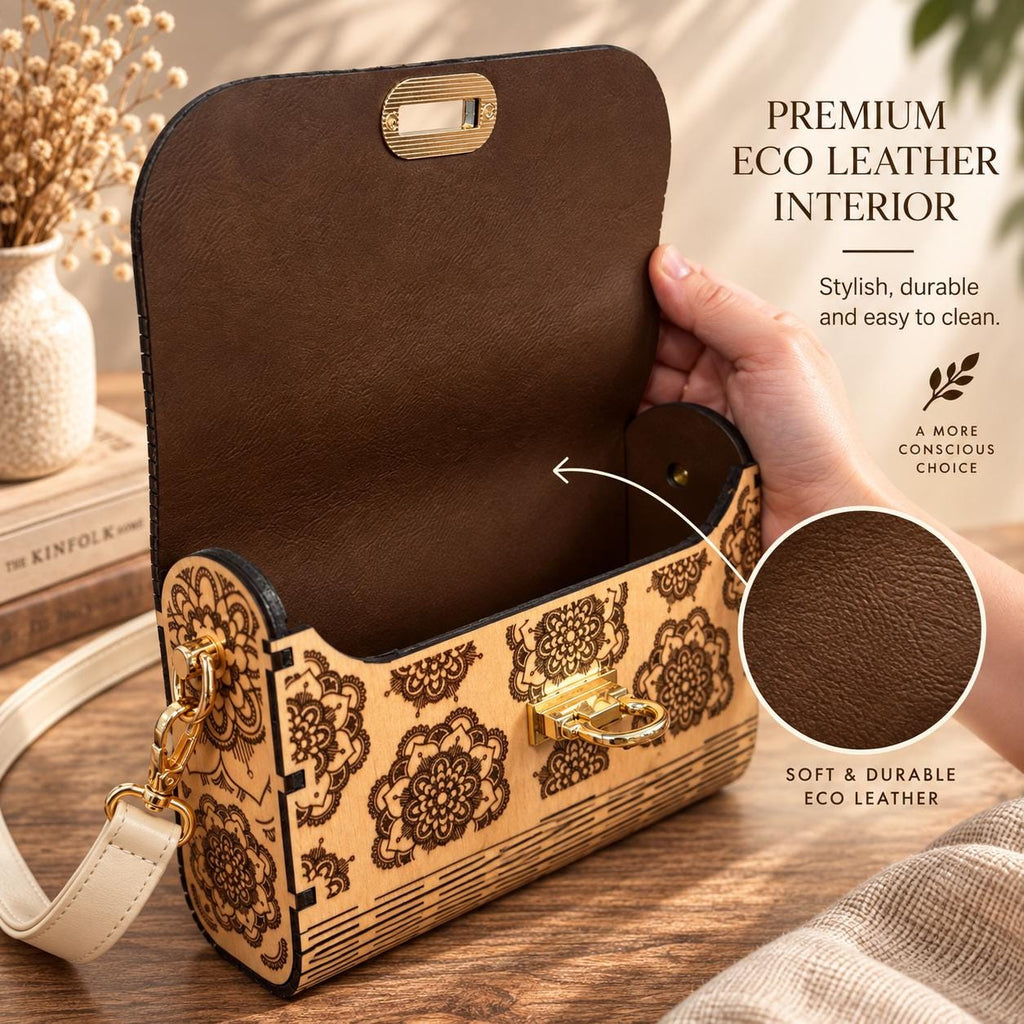 Western Boho Wooden Handbag