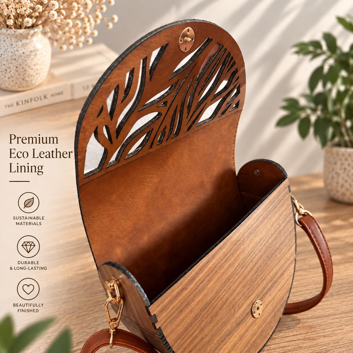Leaf Wooden Handbag
