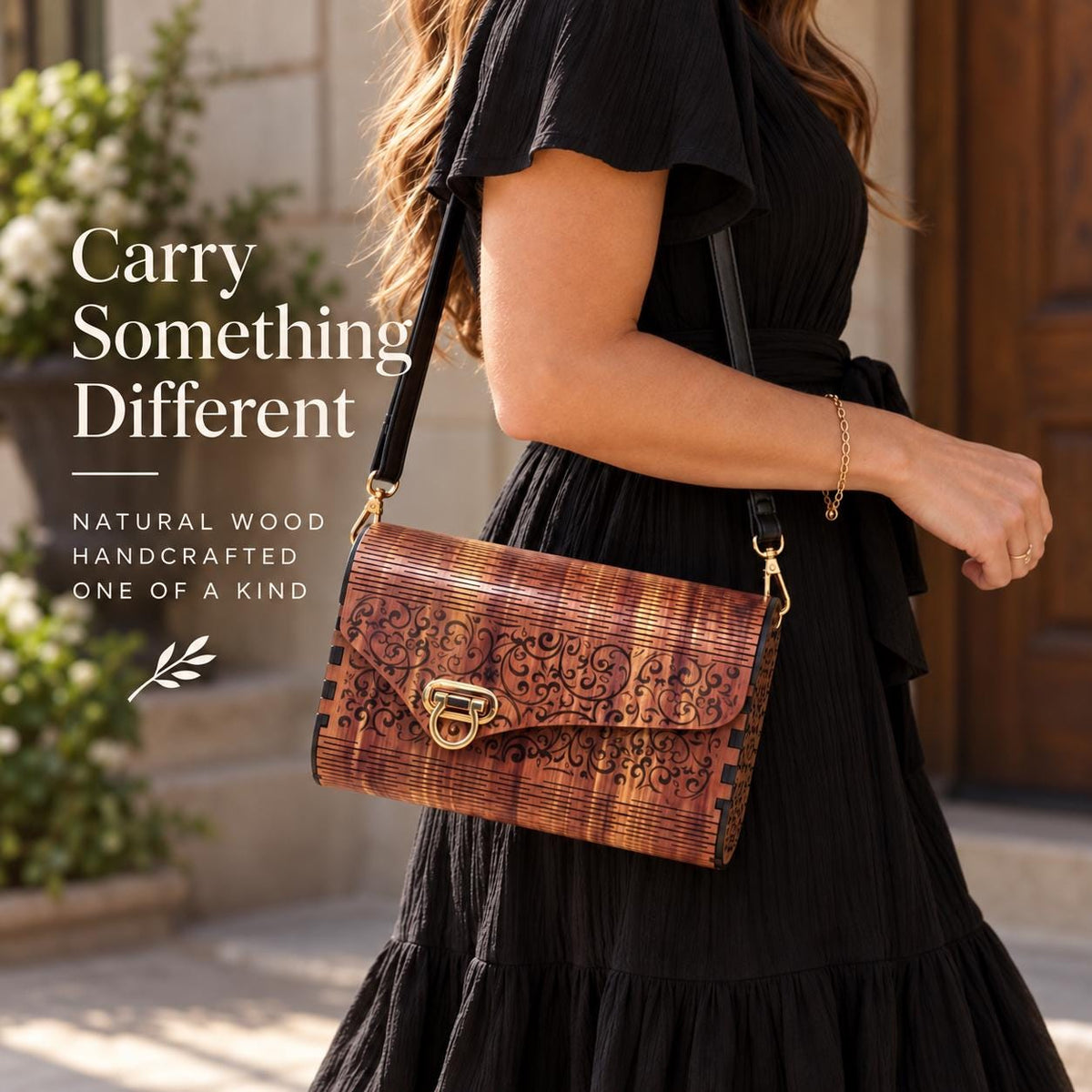 Formal Boho Wooden Handbag