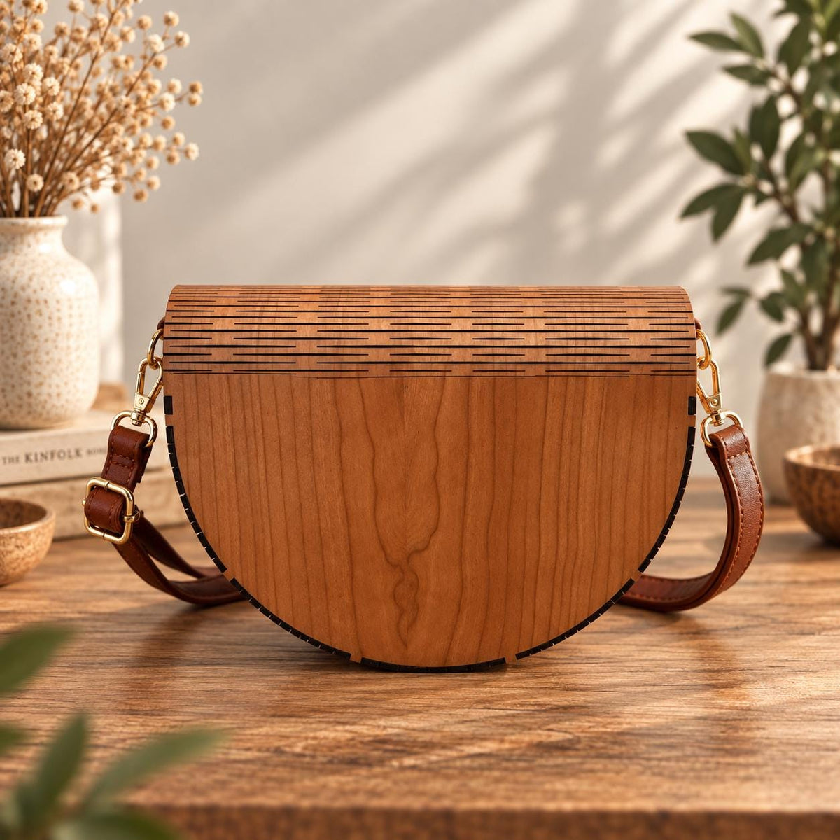 Leaf Wooden Handbag