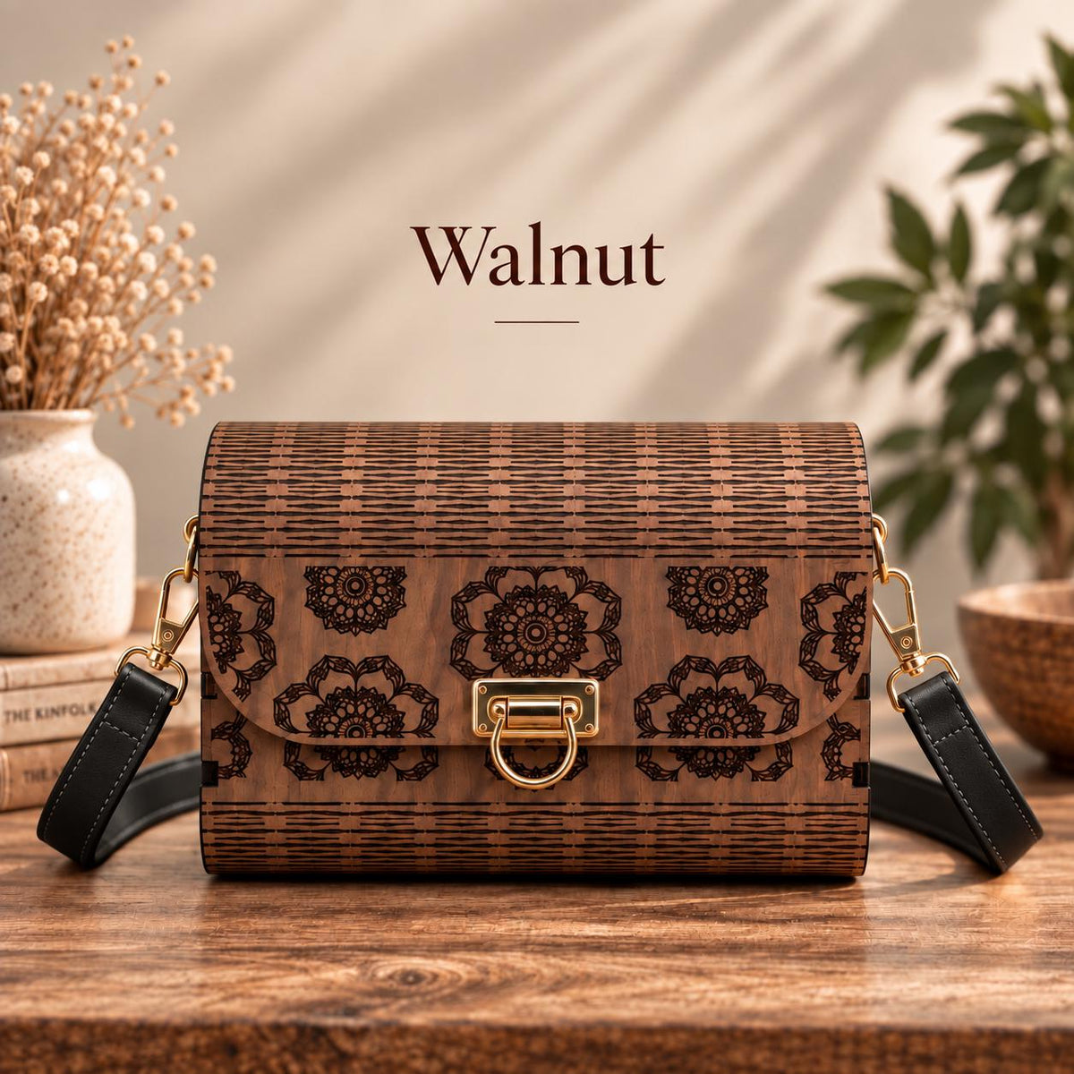 Western Boho Wooden Handbag