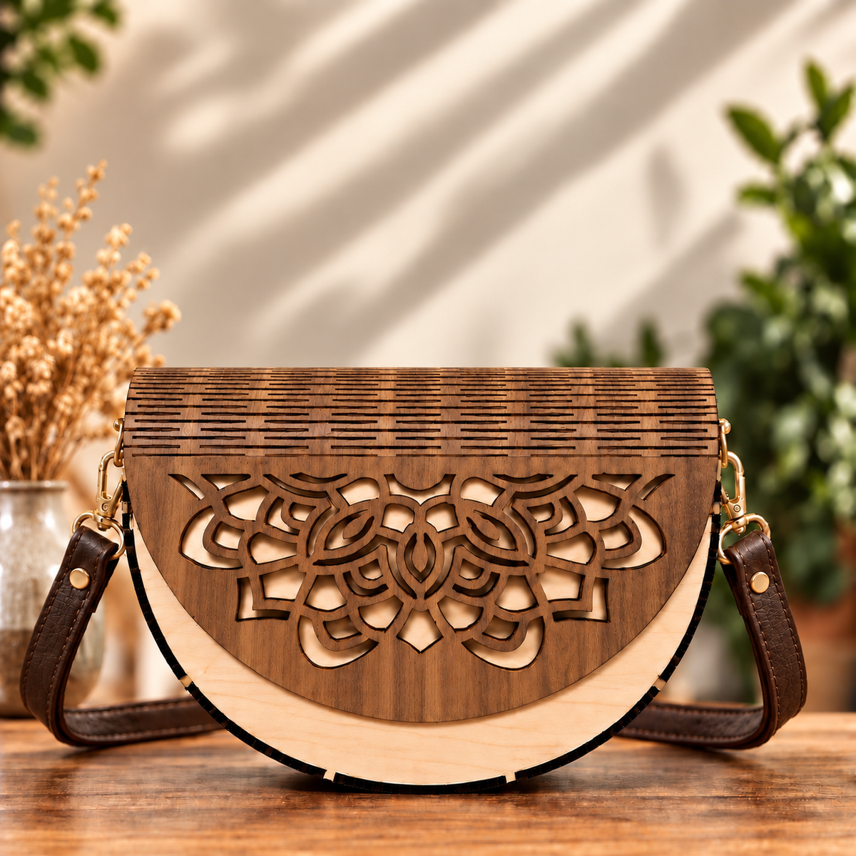 Boho Wooden Handbag
