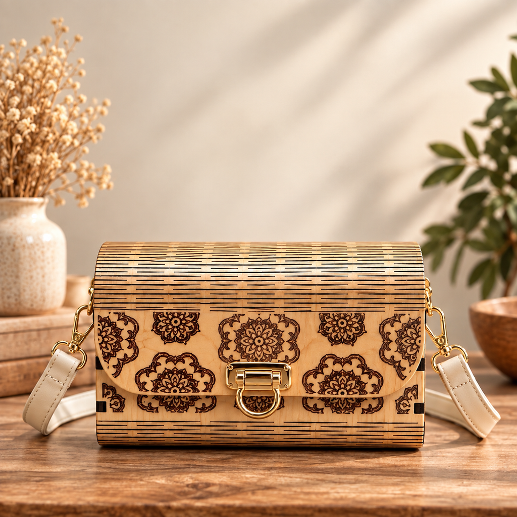 Western Boho Wooden Handbag