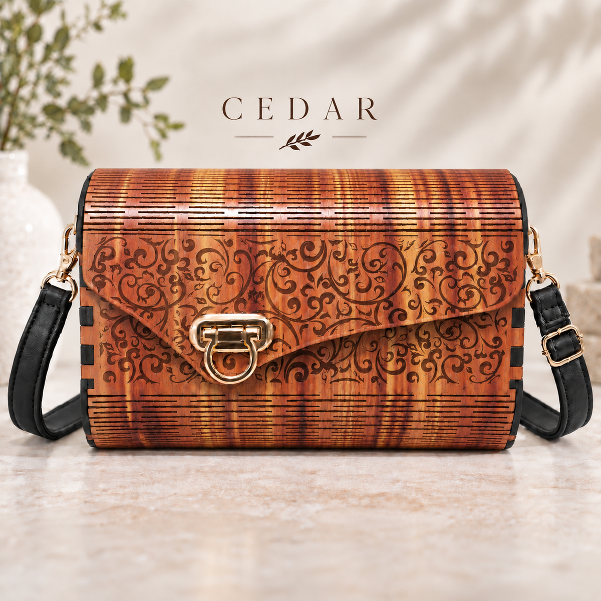 Formal Boho Wooden Handbag