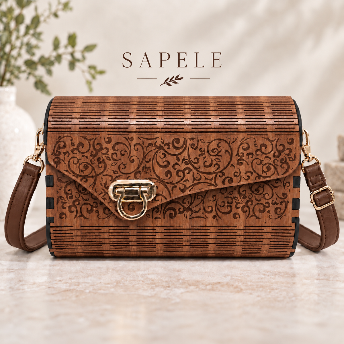 Formal Boho Wooden Handbag
