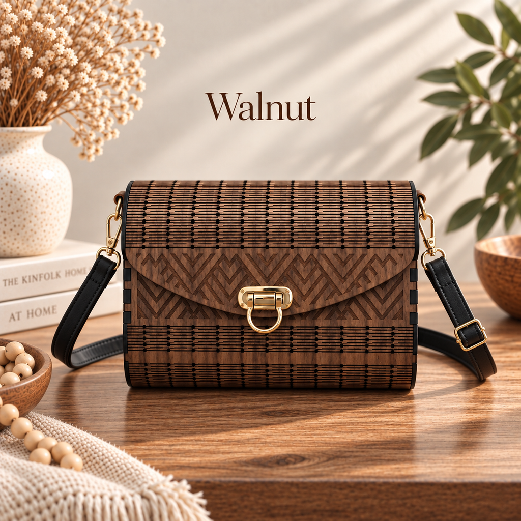 Chevron Wooden Handbag