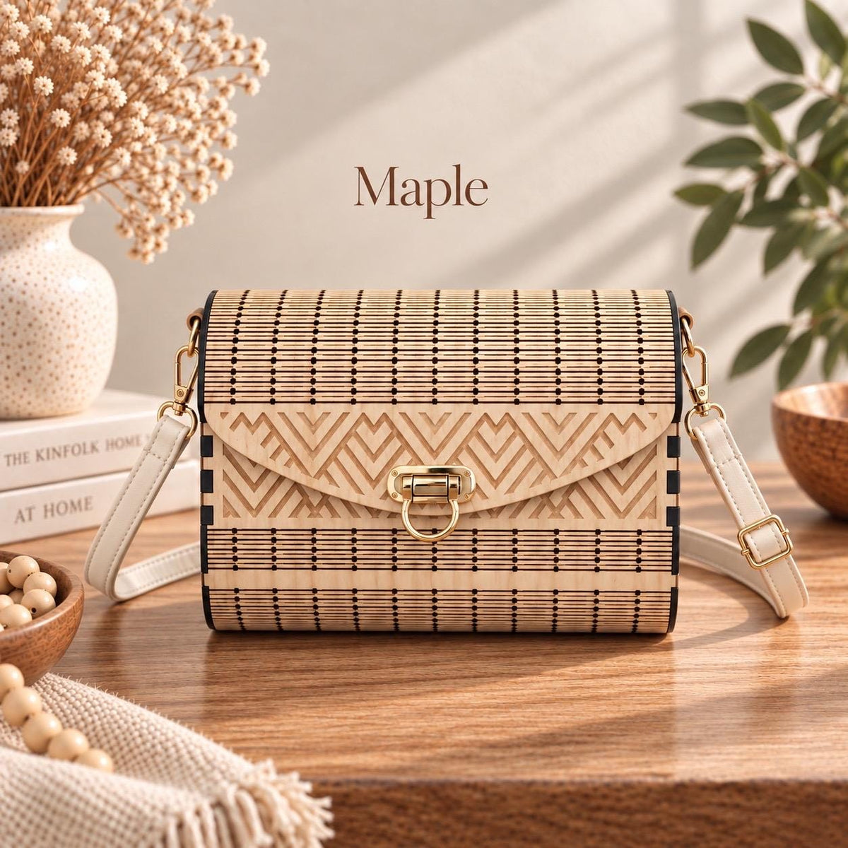 Chevron Wooden Handbag