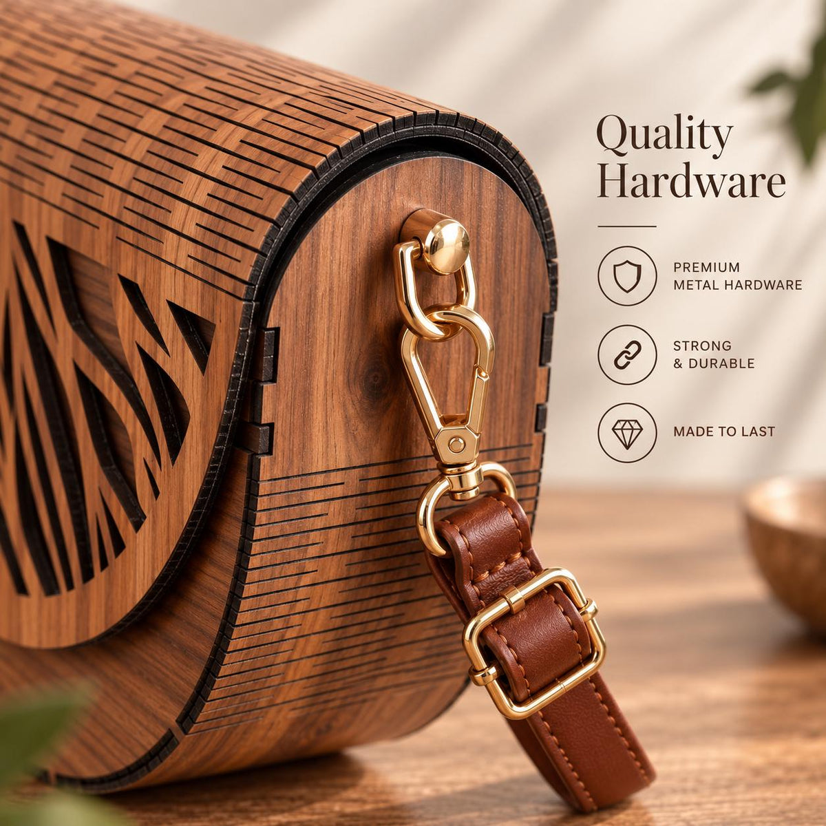 Leaf Wooden Handbag