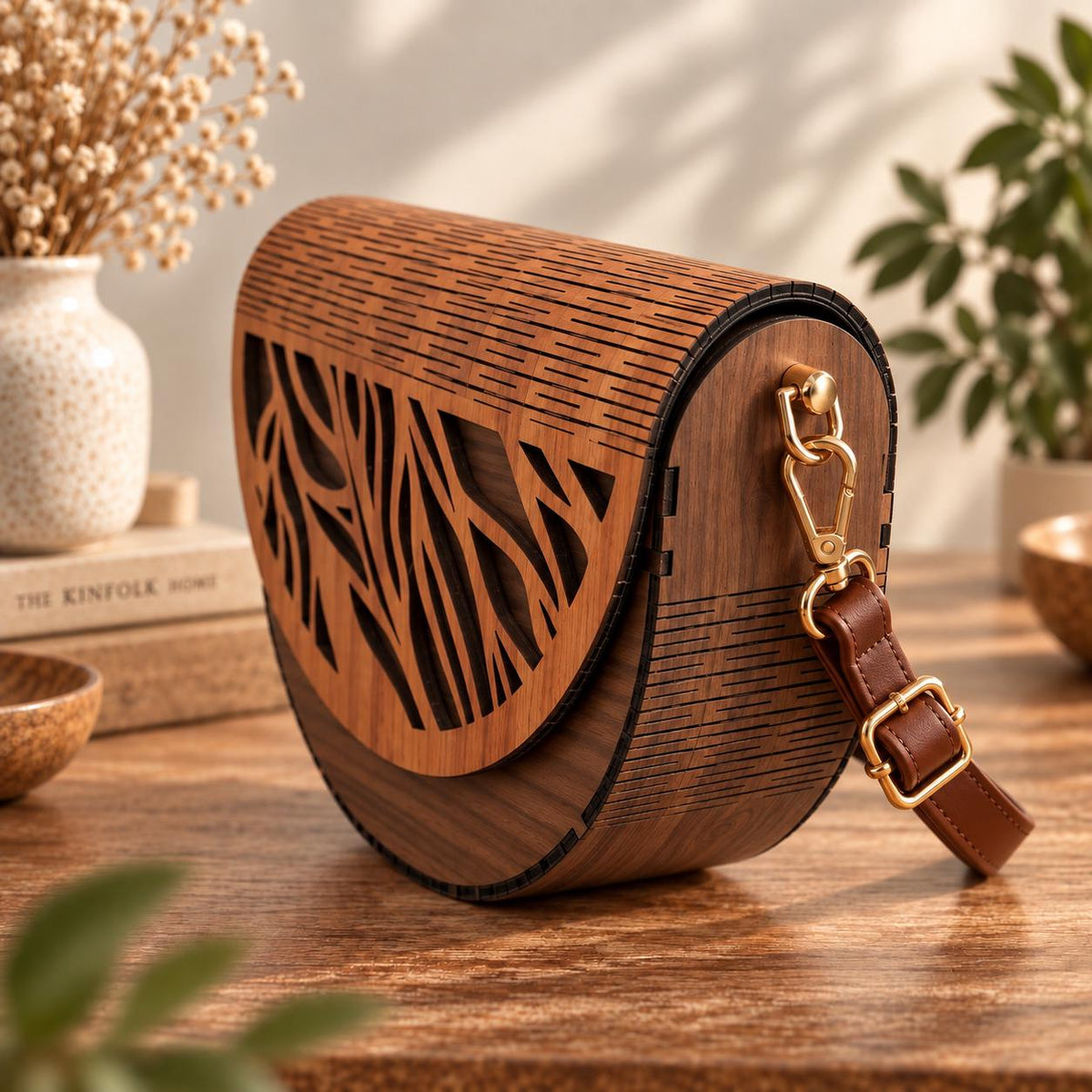 Leaf Wooden Handbag