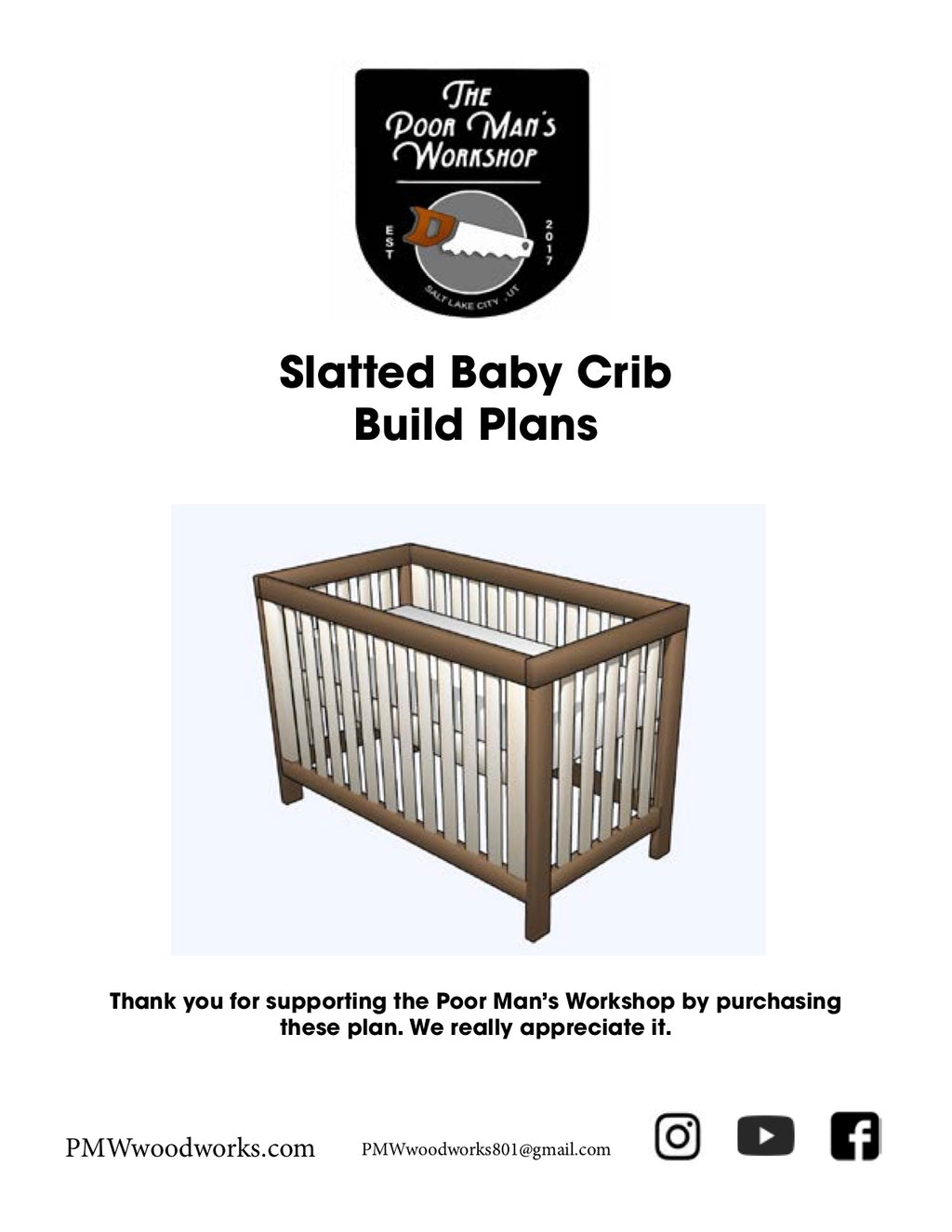 Slatted Baby Crib Build Plans
