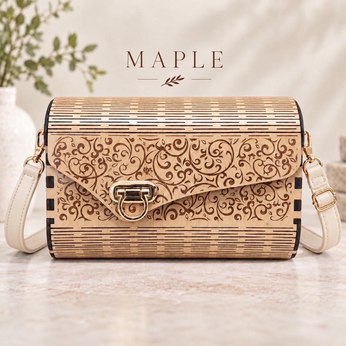 Formal Boho Wooden Handbag