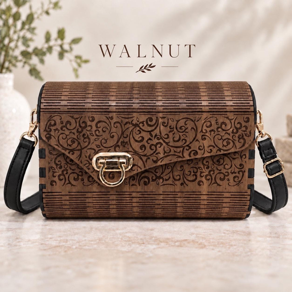 Formal Boho Wooden Handbag
