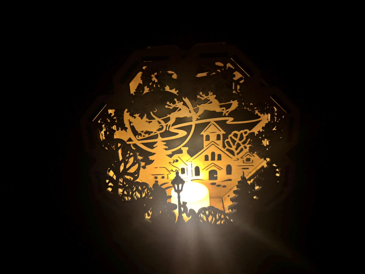 Santa Village Christmas Lantern
