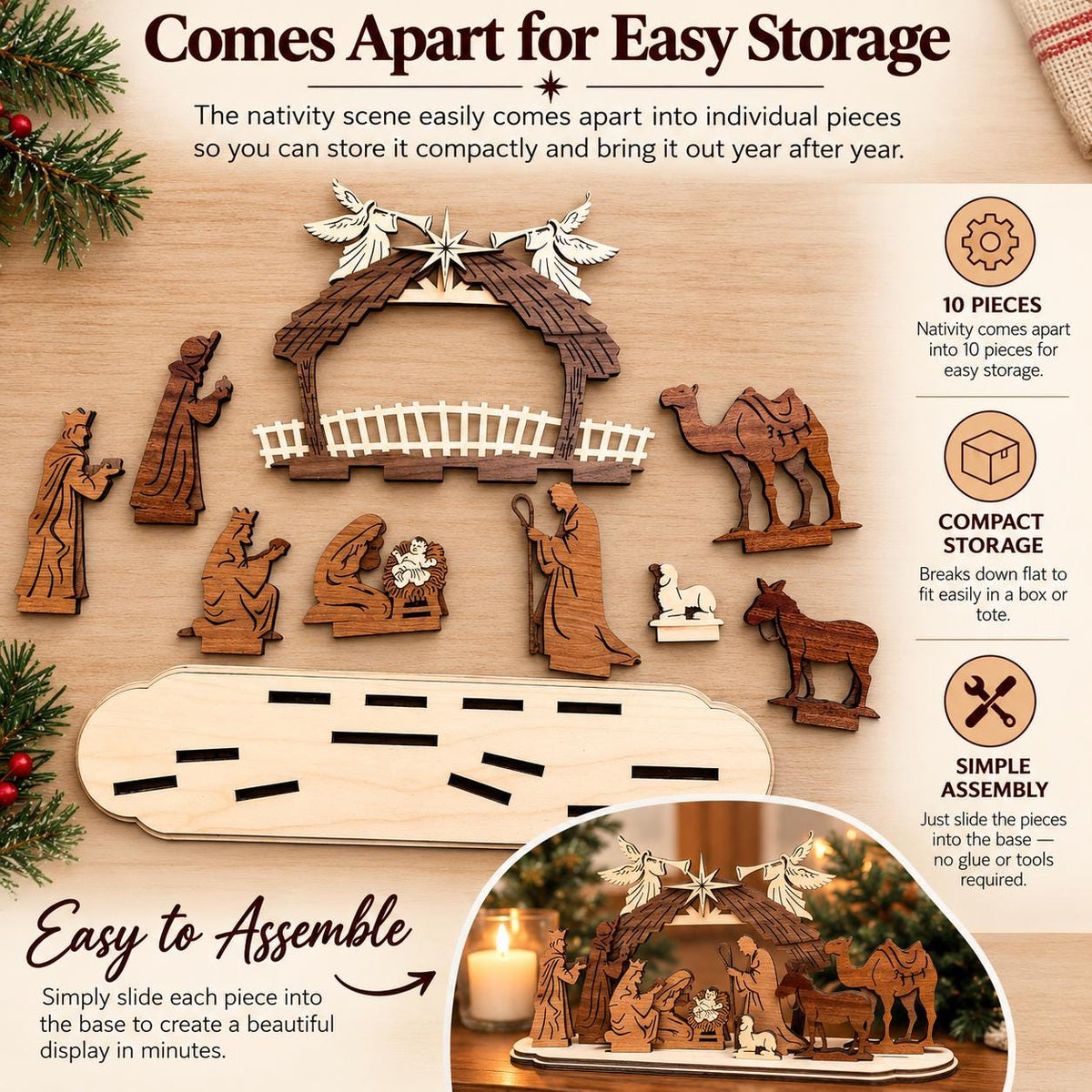 Wooden Nativity Set